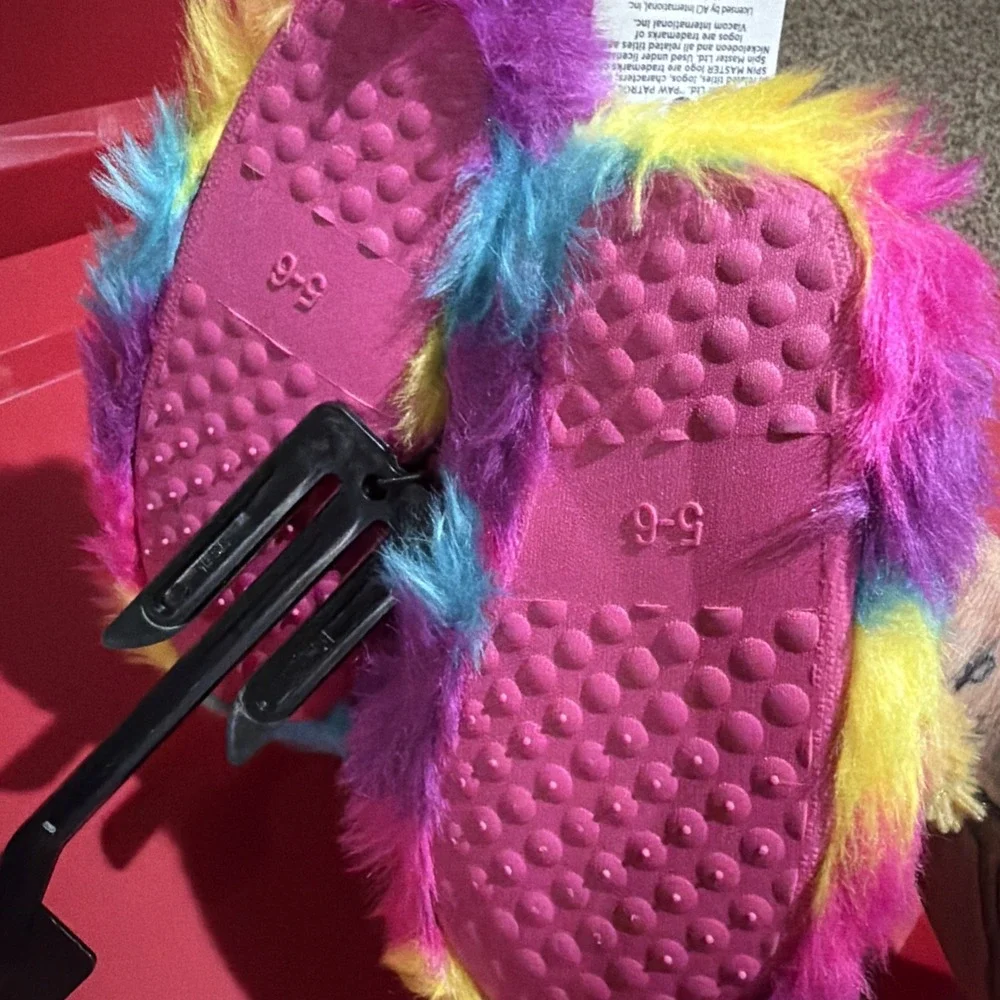 Paw Patrol Slippers Toddler Girls 5/6 Everest Sky House Shoes Kids Fuzzy